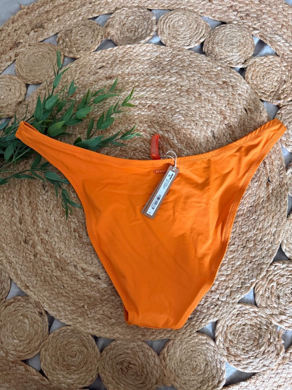 SKIMS Orange High Cut Cheeky Tanga Mod Coverage Bikini Bottom. 2X - Picture 2 of 6